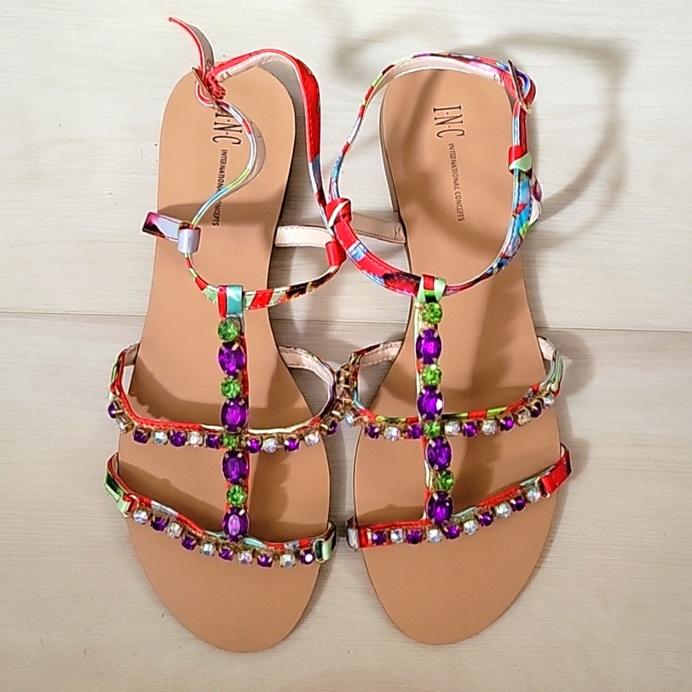 INC International Concepts NWOT Gypsiee Synthetic Gladiator Sandal sz 7½